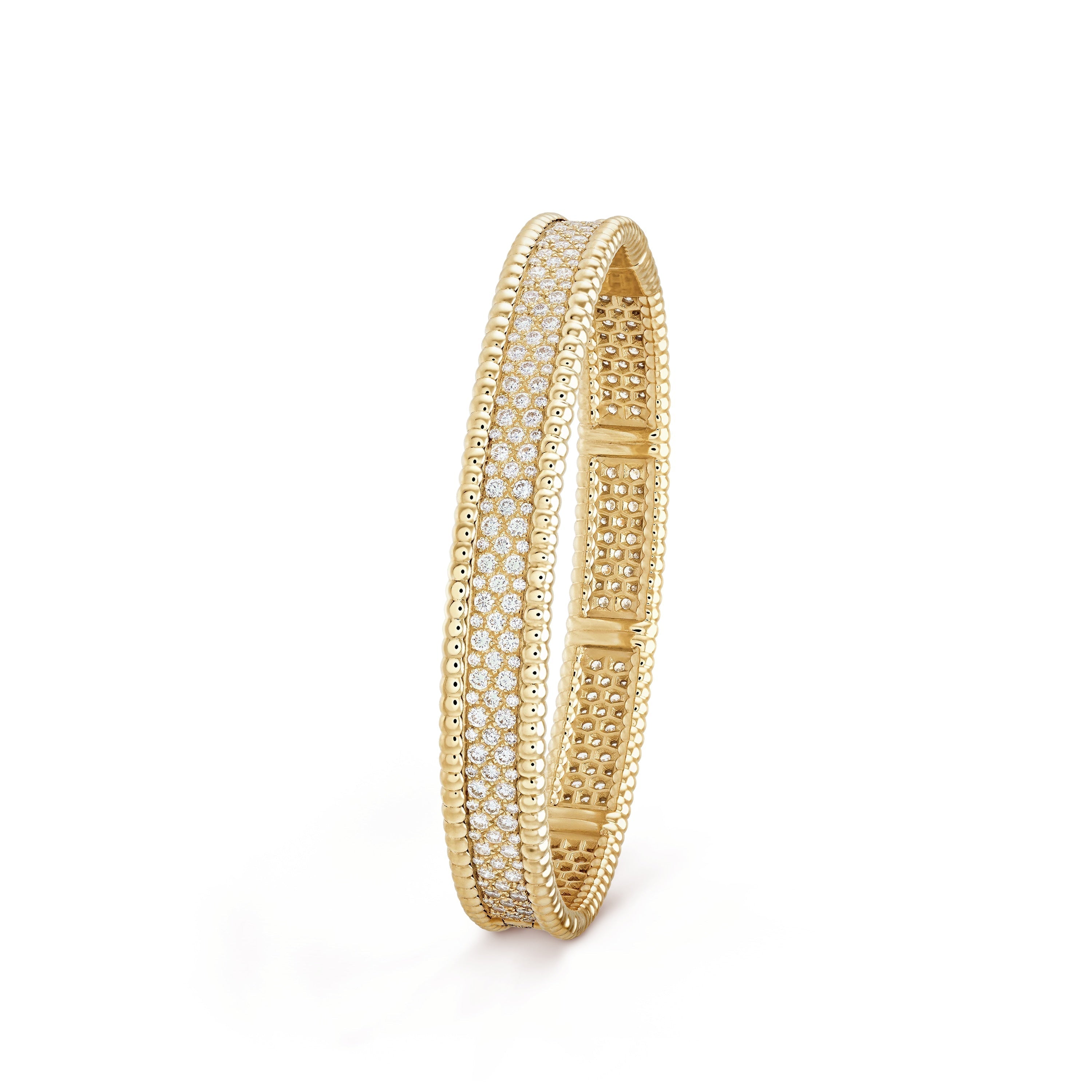 Perlee Bangle, 18K Gold Plated, Inlaid Cubic Zircon