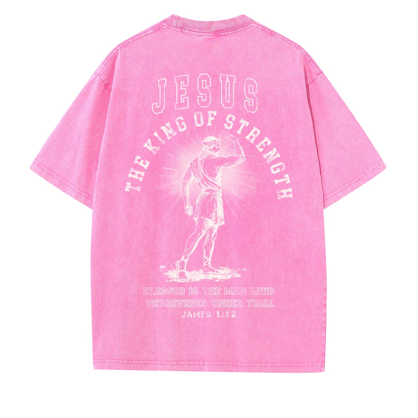 Christian Washed T-Shirt | Jesus The King of Strength
