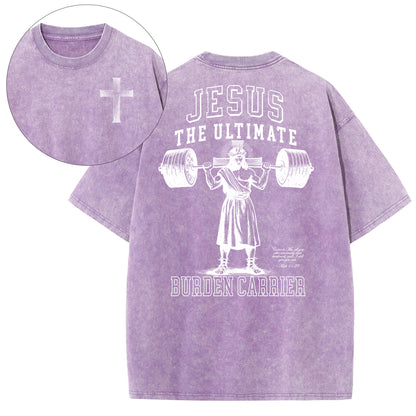 Christian Washed T-Shirt | Jesus The Ultimate Burden Carrier