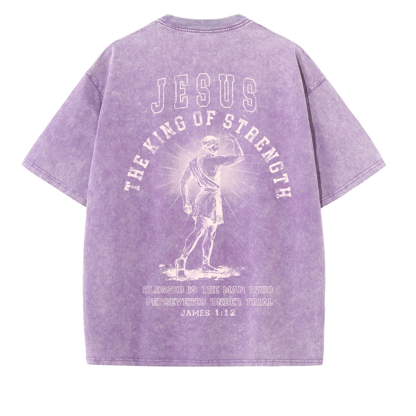 Christian Washed T-Shirt | Jesus The King of Strength