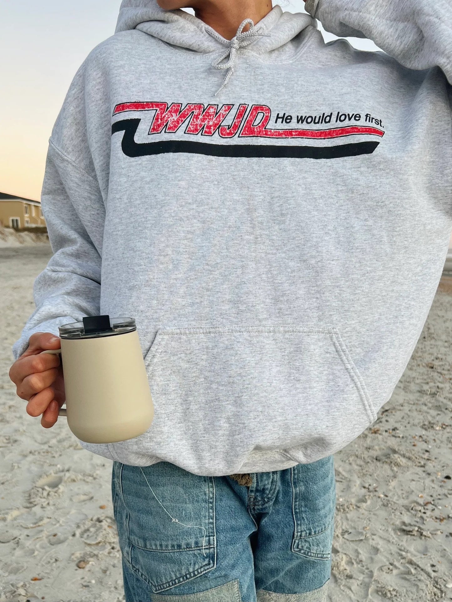 VINTAGE WWJD "SKATER" HOODIE | ASH