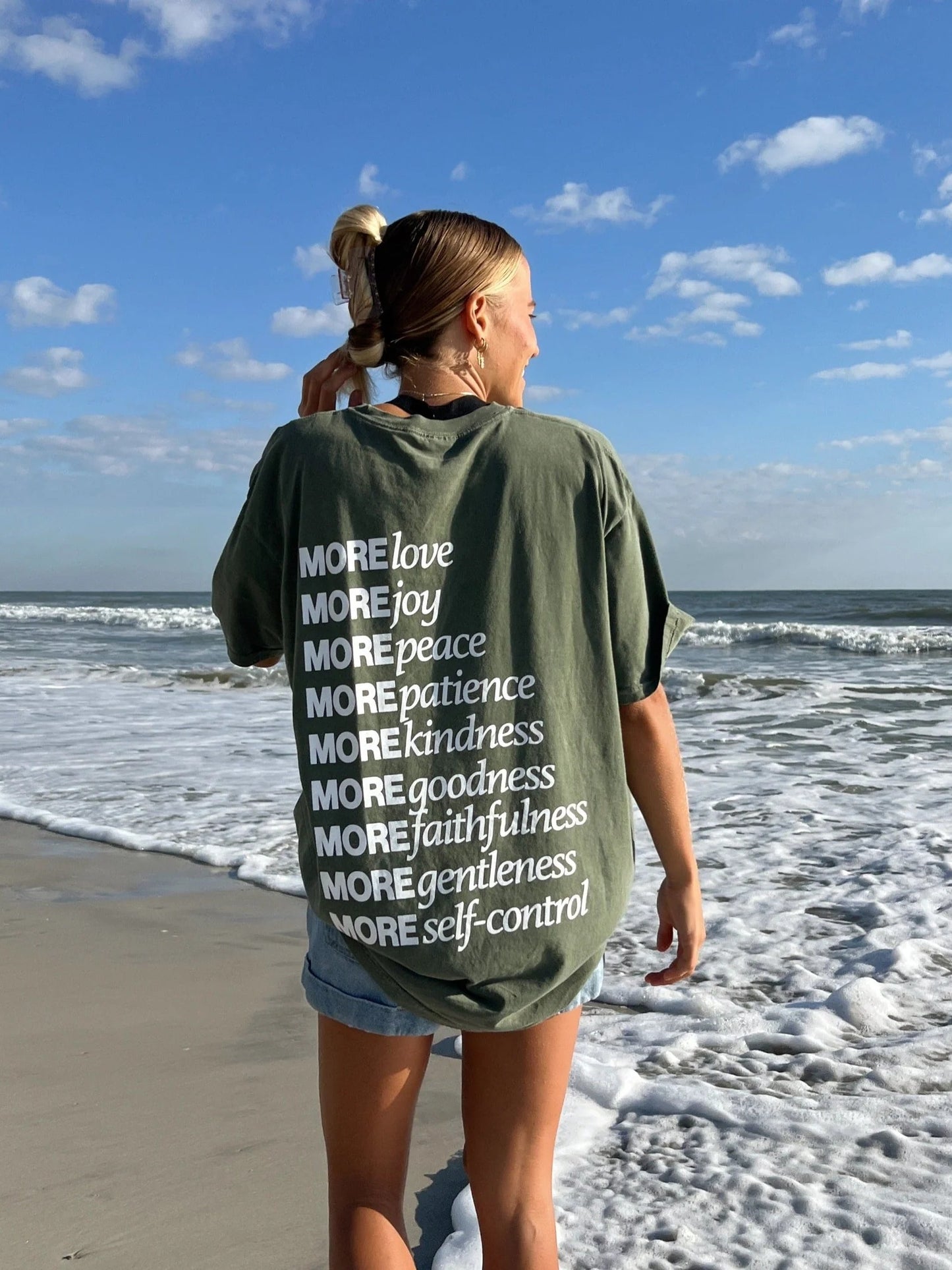 PREMIUM COMFORT COLOR TEE | "MADE FOR MORE" | MOSS GREEN