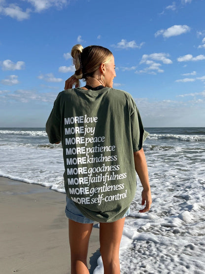 PREMIUM COMFORT COLOR TEE | "MADE FOR MORE" | MOSS GREEN