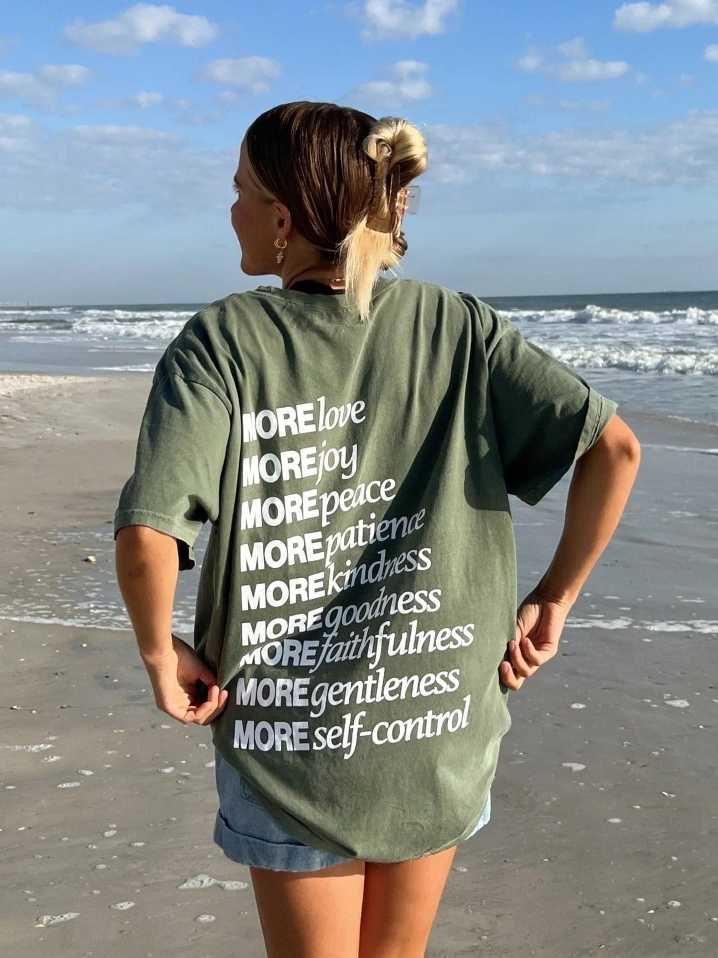 PREMIUM COMFORT COLOR TEE | "MADE FOR MORE" | MOSS GREEN