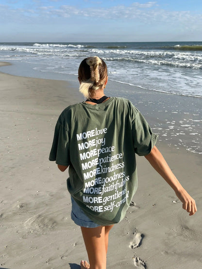 PREMIUM COMFORT COLOR TEE | "MADE FOR MORE" | MOSS GREEN