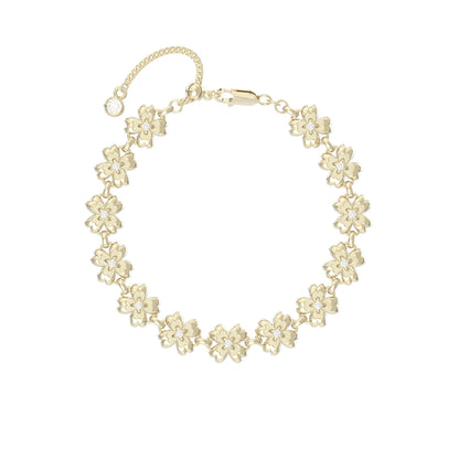 Button Series Full-Circle Small Flower Layered Adjustable Pull-String Bracelet, Elegant Chic Design