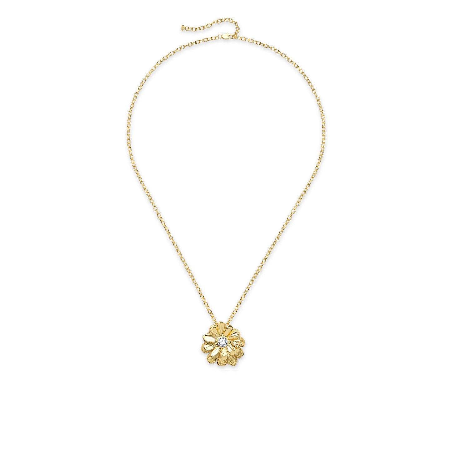 Daisy Series Large Flower Long Necklace, Minimal Luxury Statement Jewelry