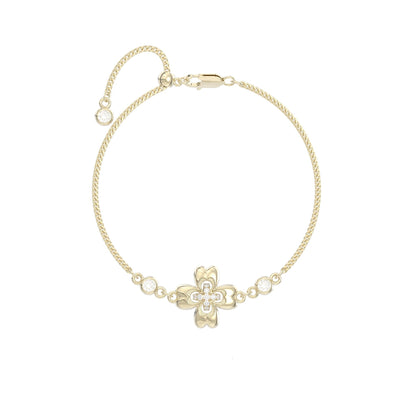 Button Series Minimalist Small Flower Layered Adjustable Pull-String Bracelet, Elegant Design
