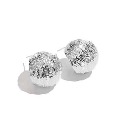 French Brushed Metal Earrings – Elegant Lightweight Luxury Design