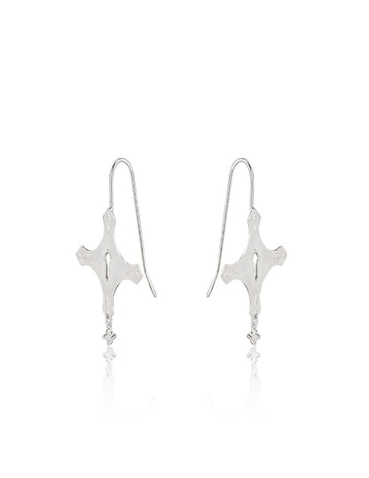 Keyhole and Cross Earrings - Small Gothic Studs, Whimsical Curiosity Theme