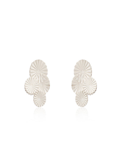 Chinese Style Pine Cone Earrings - Textured Wrinkled Stacking Studs