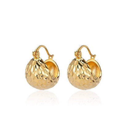 French Brushed Metal Earrings – Elegant Lightweight Luxury Design