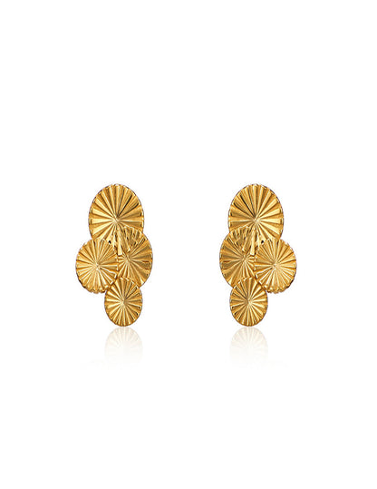 Chinese Style Pine Cone Earrings - Textured Wrinkled Stacking Studs
