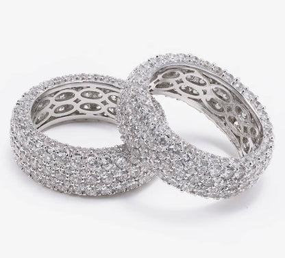 Crowned Ice Cluster Zircon Ring for Men – Trendy Micro Inlaid Statement Piece