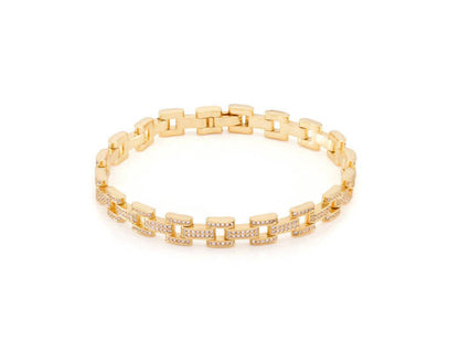 Crowned Ice 8mm Rolo Link Bracelet