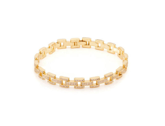 Crowned Ice 8mm Rolo Link Bracelet