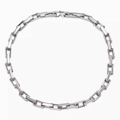 Crowned Ice Vintage Silver Cuban Chain Necklace – Rough Texture Chain for Couples