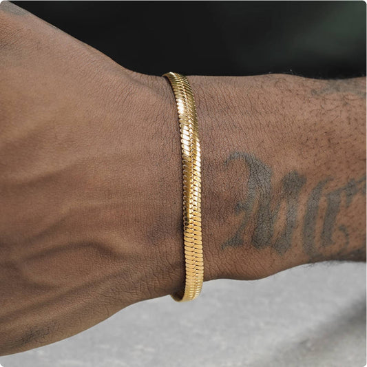 Crowned Ice GR 18K Gold-tone Plating Steel Bead Bracelet – Afro-Luxe Beaded Jewelry
