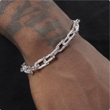 Crowned Ice S925 U-Shaped Adjustable Bracelet – Retro Open Bracelet