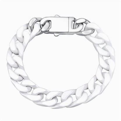 Crowned Ice GR Black Ceramic Cuban Link Bracelet – Urban Ceramic Chain for Men & Women