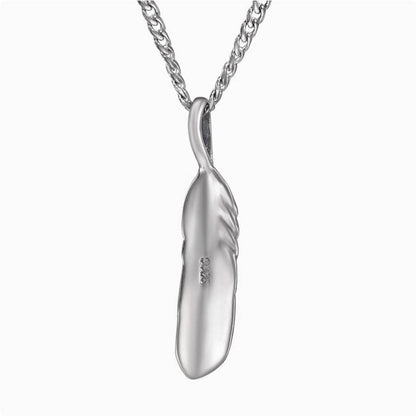 Crowned Ice S925 Silver Angel Wing Necklace – Feathered Pendant of Grace & Strength