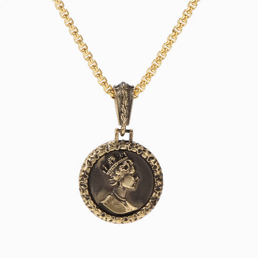 Crowned Ice Royal Copper Lion Pendant Necklace – Afro-King Power Statement Chain