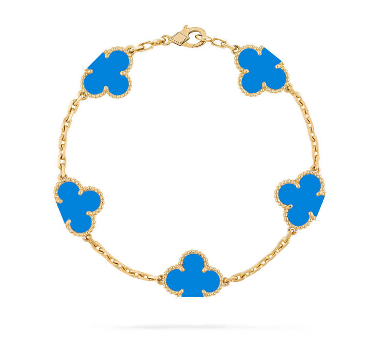 Clover Motif Bracelet, Sterling Silver, 18K Gold Plated