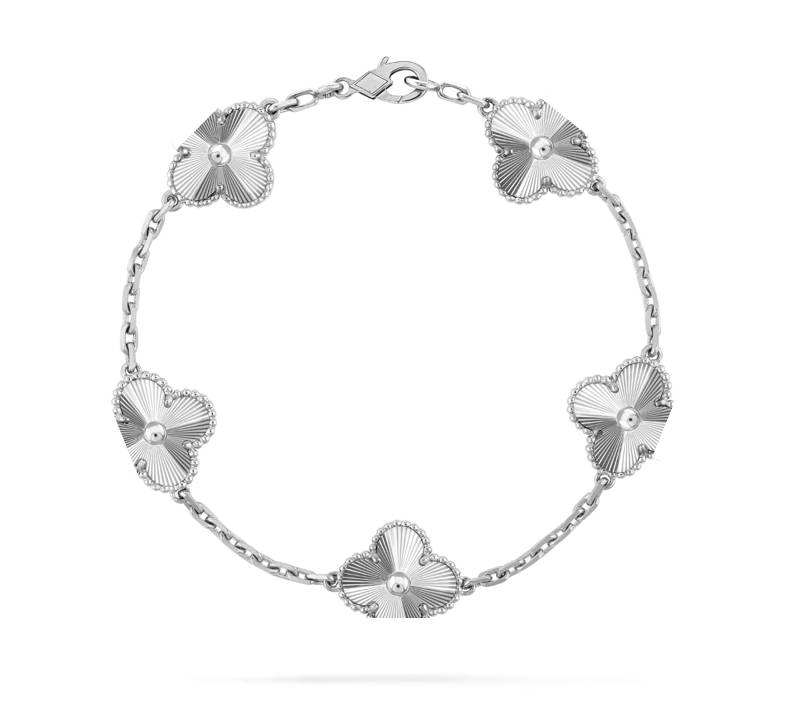 925 Silver, Clover Leaf Bracelet, 18K Gold Plated