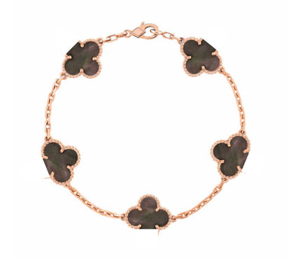 Clover Motif Bracelet, Sterling Silver, 18K Gold Plated