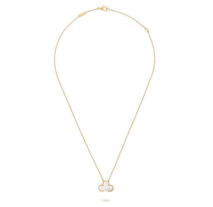 Clover Leaf Necklace, 925 Silver, 18k Gold Plated