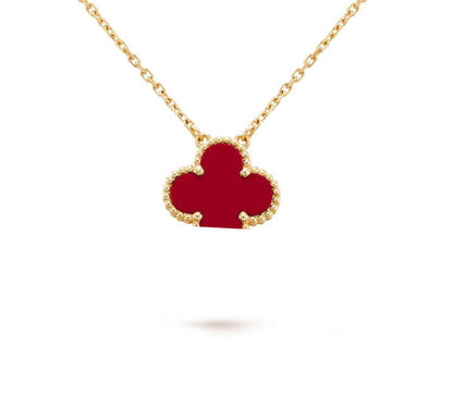 Clover Leaf Necklace, 925 Silver, 18k Gold Plated