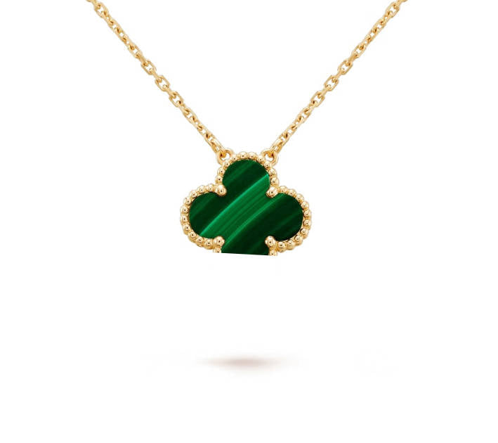 Clover Leaf Necklace, 925 Silver, 18k Gold Plated