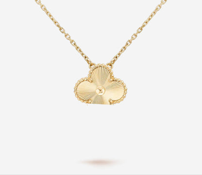 Clover Leaf Necklace, 925 Silver, 18k Gold Plated
