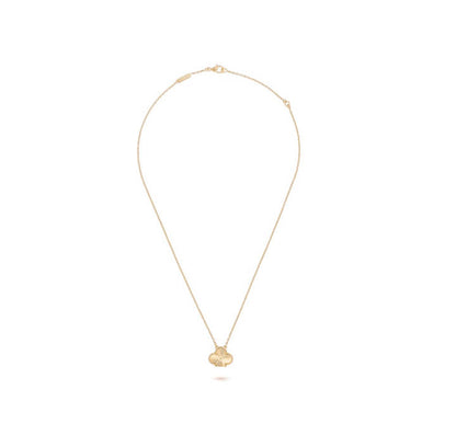 Clover Leaf Necklace, 925 Silver, 18k Gold Plated