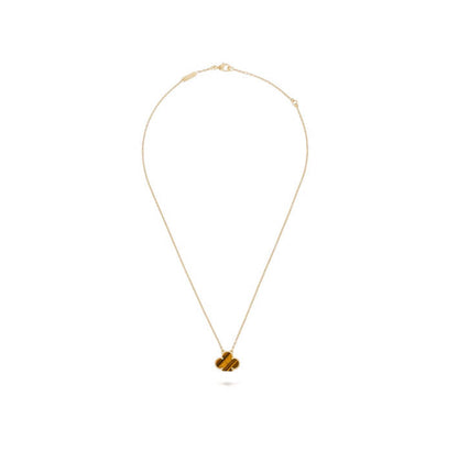 Clover Leaf Necklace, 925 Silver, 18k Gold Plated