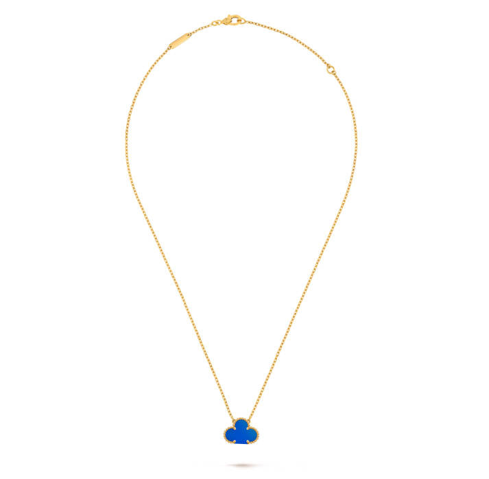 Clover Leaf Necklace, 925 Silver, 18k Gold Plated