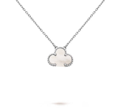 Clover Leaf Necklace, 925 Silver, 18k Gold Plated