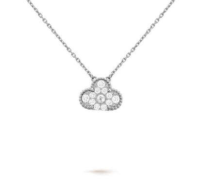Clover Leaf Necklace, 925 Silver, 18k Gold Plated