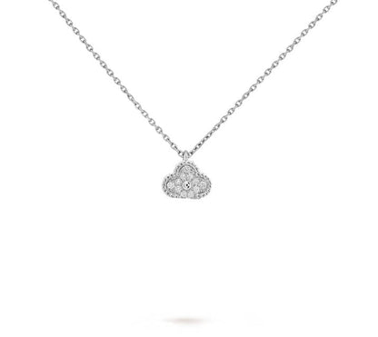 Clover Leaf Necklace, 925 Silver, 18k Gold Plated