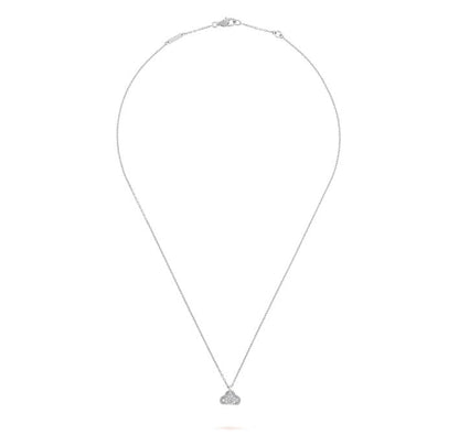 Clover Leaf Necklace, 925 Silver, 18k Gold Plated