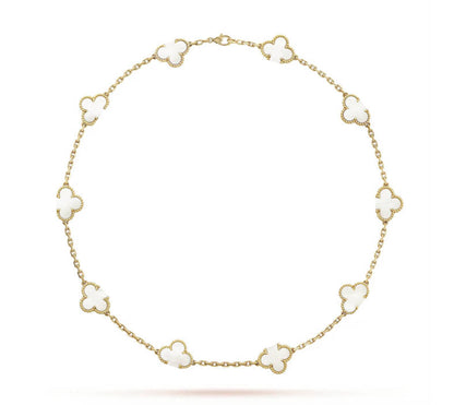 Clover Leaf Necklace, 925 Silver, 18k Gold Plated, 10 Motifs