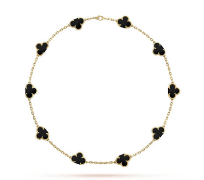 Clover Leaf Necklace, 925 Silver, 18k Gold Plated, 10 Motifs