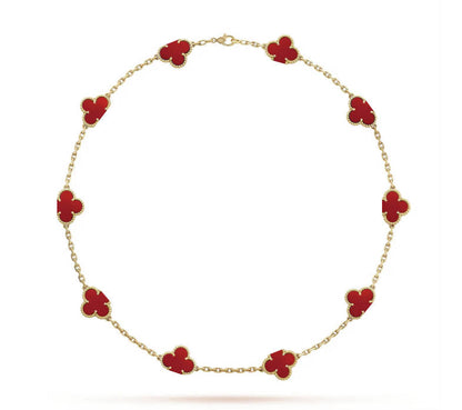 Clover Leaf Necklace, 925 Silver, 18k Gold Plated, 10 Motifs