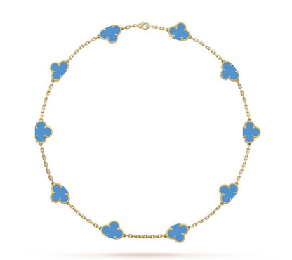 Clover Leaf Necklace, 925 Silver, 18k Gold Plated, 10 Motifs