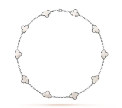 Clover Leaf Necklace, 925 Silver, 18k Gold Plated, 10 Motifs