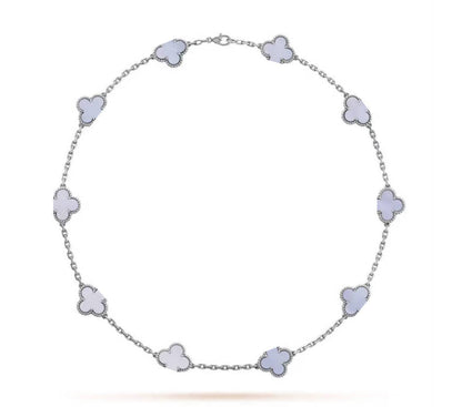 Clover Leaf Necklace, 925 Silver, 18k Gold Plated, 10 Motifs