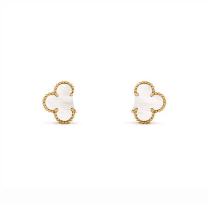 Clover Leaf Earstuds, 925 Silver, 18k Gold Plated, 1 Motifs