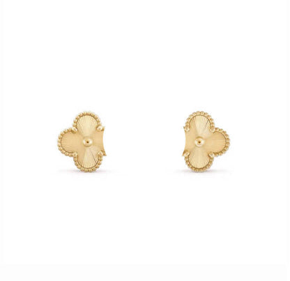Clover Leaf Earstuds, 925 Silver, 18k Gold Plated, 1 Motifs