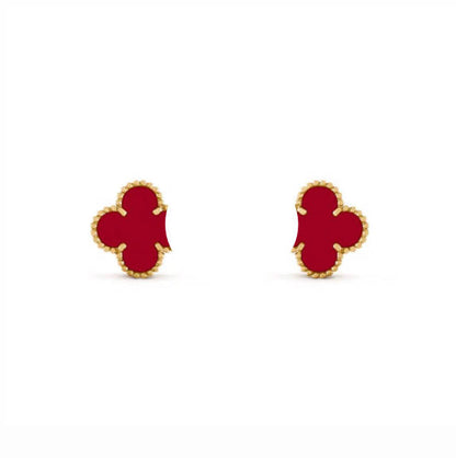 Clover Leaf Earstuds, 925 Silver, 18k Gold Plated, 1 Motifs