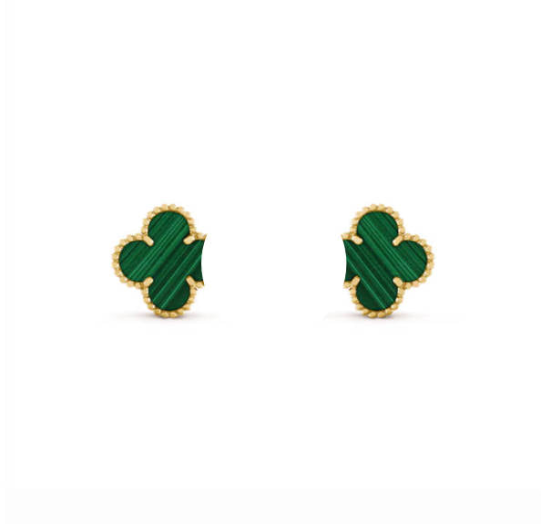 Clover Leaf Earstuds, 925 Silver, 18k Gold Plated, 1 Motifs